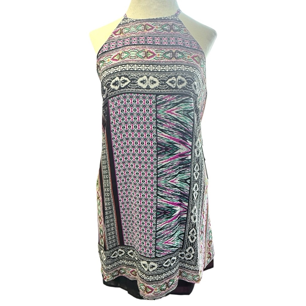 As U Wish Vibrant Halter Neck Boho Patchwork‎ Dress size medium